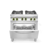 thumbnail of HENDI Cuisinière à gaz 4 feux avec four à convection GN 1/1, Kitchen Line, 230V/3000W, 19kW, 800x722x(H)900mm
