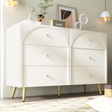 thumbnail of Merax Sideboard, Kommode mit 6 Schubladen, Weiß Sideboard Highboard, Creme-Weiß -H85/B120/T40 cm