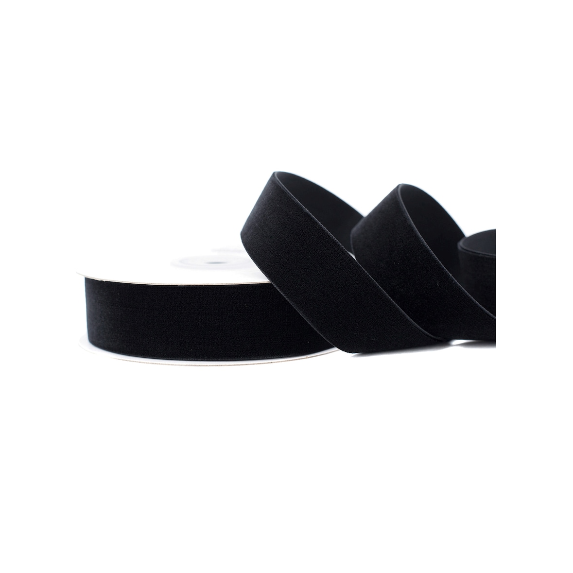 25mm Samtband 5m Schleifenband Geschenkband Borten Stoffband Dekoband Schwarz