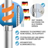 thumbnail of MONZANA® Fahnenmast Aluminium Teleskop 630cm Bodenhülse 60cm inkl. Flagge Flaggenmast Mast Flagge Alu