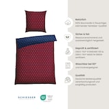 thumbnail of Schiesser Bettwäscheset Nahla - Feinbiber - 2-teilig - 135 x 200 cm - Rost-Dunkelblau