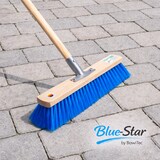 thumbnail of Blue-Star Besen Komplett SET 60 cm Breit mit blauen Borsten und stabilem Holzstiel Handfeger Kehrschaufel Stiel Straßenbesen