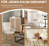thumbnail of Polstersessel Ohrenbackenstil 104x75x70 cm Cremeweiß mit hoher Rückenlehne 11 cm Sitzpolster Stahlbeine robust für Wohnzimmer Schlafzimmer