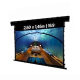 thumbnail of KIMEX - Ecran de projection motorisé tensionné 2,60 x 1,46m - Format 16:9 - Wi-Fi - Carter noir