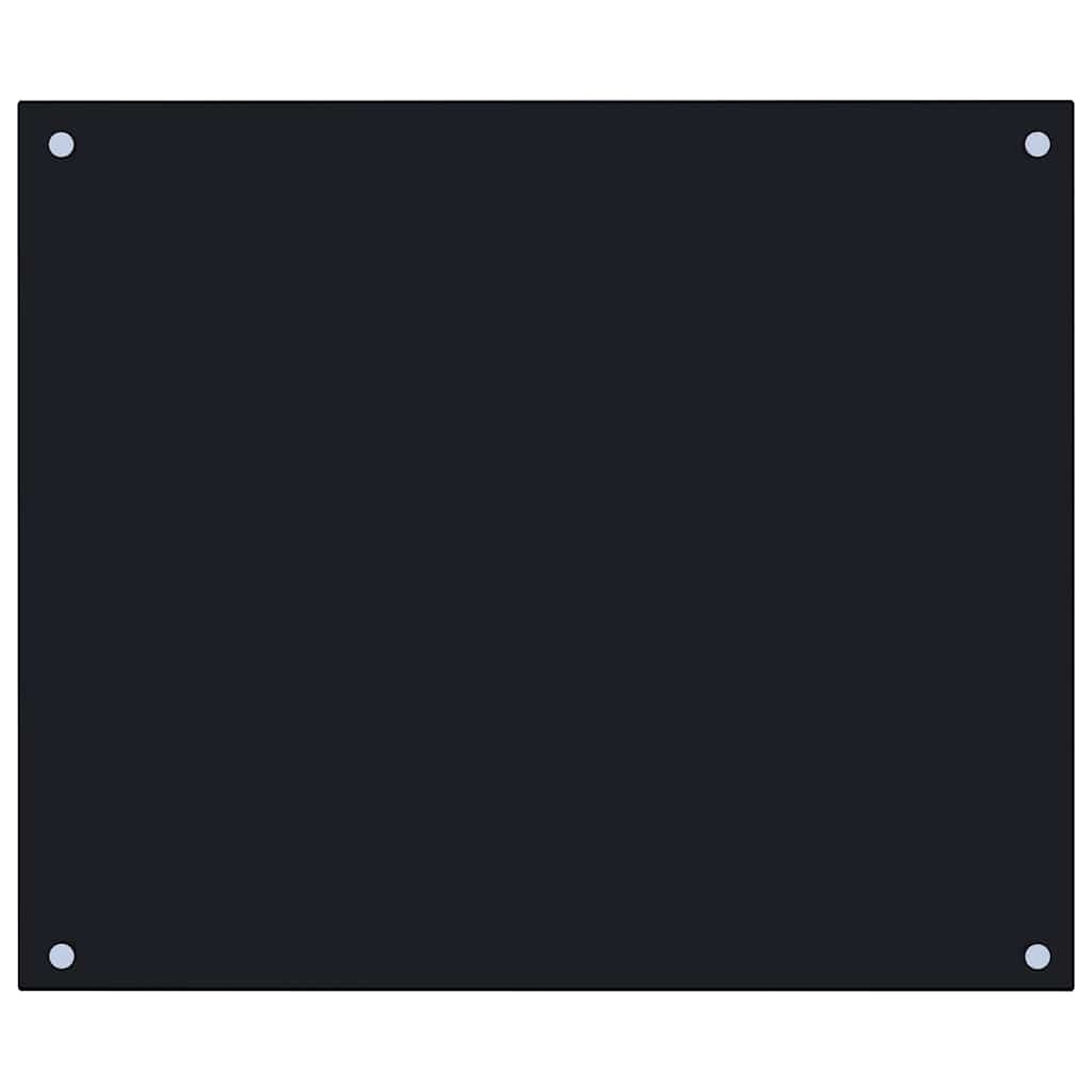 vidaXL Küchenrückwand Schwarz 70x60 cm Hartglas