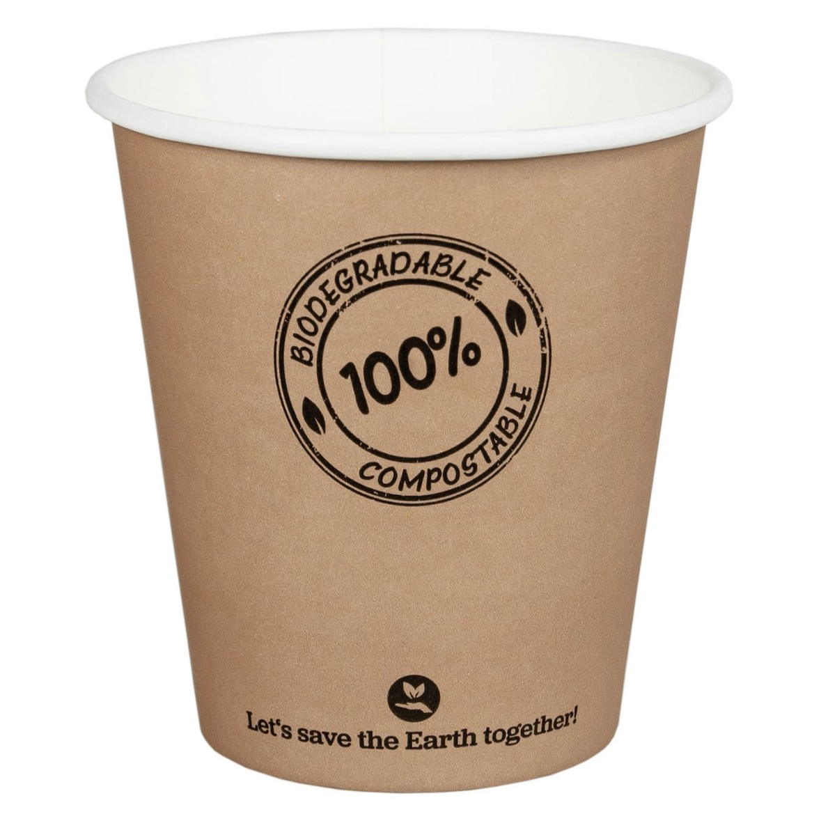 100x BIO Kartonbecher Kaffeebecher CoffeeToGo bis 100°C 250ml O9cm