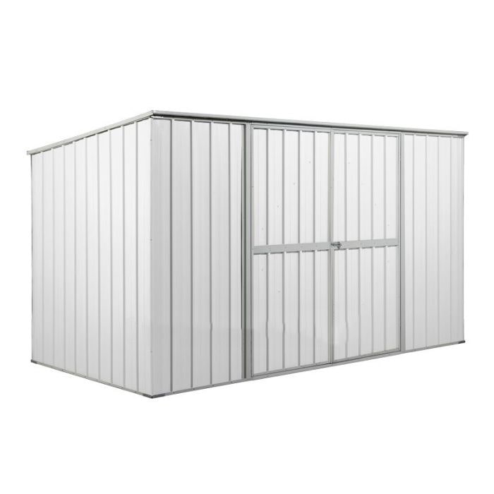 Casetta deposito lamiera Box in Acciaio Zincato 345x186cm x h1.92m - 98KG - 6.42mq - BIANCO