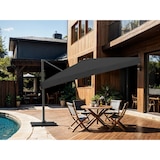 thumbnail of METRO PROFESSIONAL Guarda-sol suspenso quadrado, com franja, alumínio/aço, 3 x 3 m, com função de manivela e inclinação, antracite/cinzento