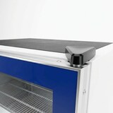 thumbnail of Romux® Glastürkühlschrank MD 600 Liter 1 Tür Blau mit Belüftet | Professioneller Getränkekühlschrank mit Glastür & LED