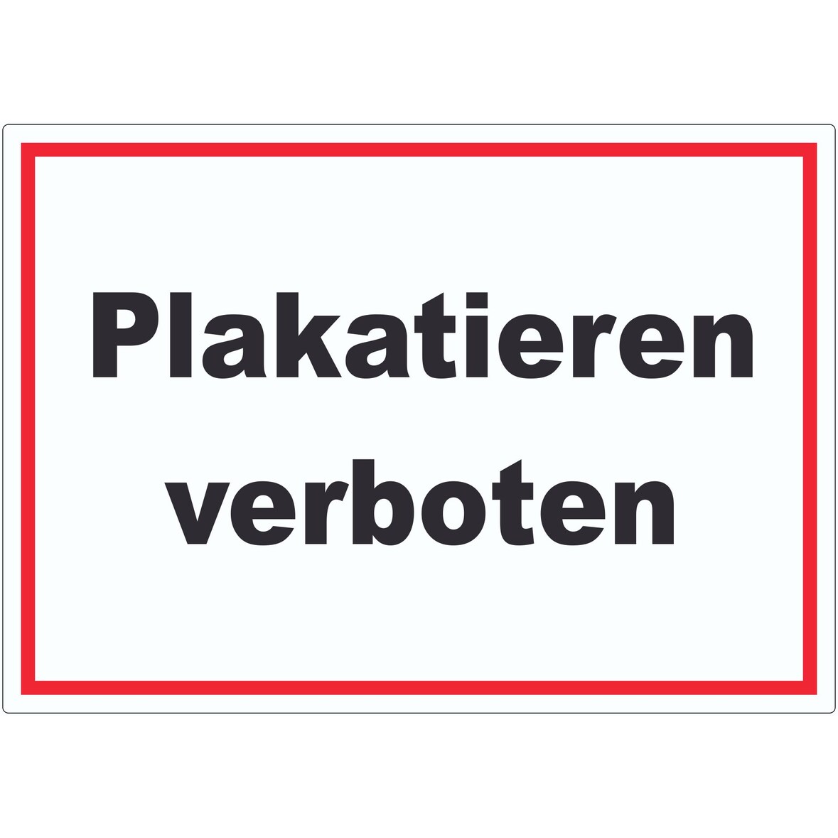 Plakatieren verboten Aufkleber A9 (37x52mm)