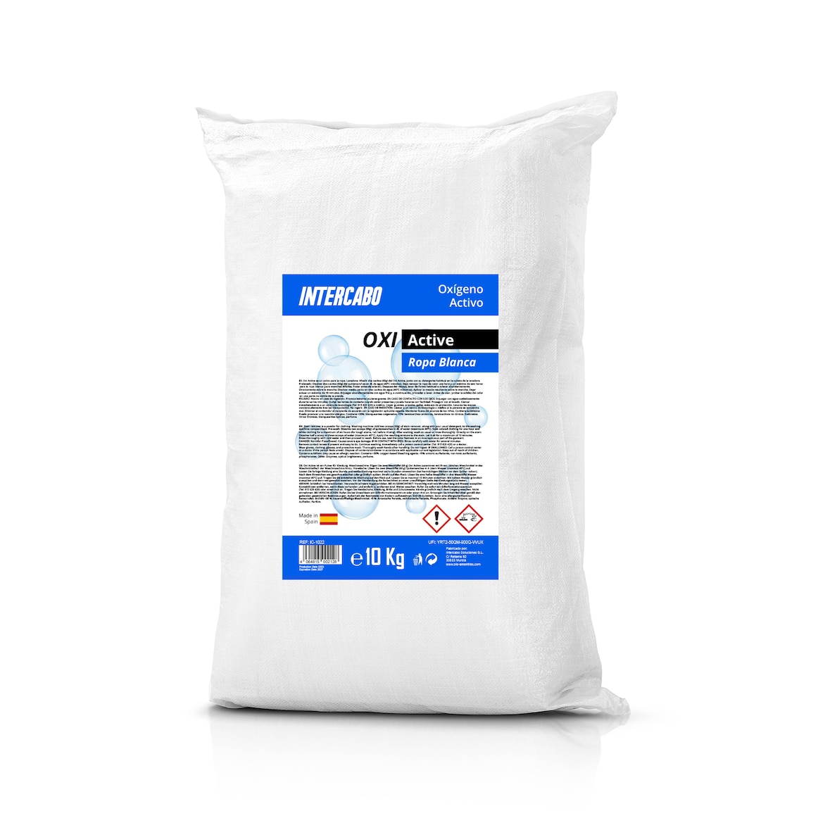 Antimanchas en polvo de oxígeno activo para ropa blanca, Blanqueador para ropa blanca, Calidad extra para profesionales, Potenciador de lavado, 10 Kg