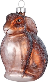 thumbnail of Weihnachtshase 9cm Glas Dekofigur Christbaumschmuck Weihnachtsbaumschmuck braun