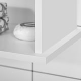 thumbnail of kleankin armario de pared para baño multiusos mueble de baño suspendido con puertas de listones estante ajustable y compartimento 60x20x70 cm blanco