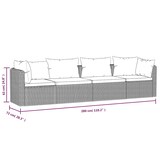 thumbnail of vidaXL 4-tlg. Garten-Sofagarnitur mit Auflagen Poly Rattan Schwarz