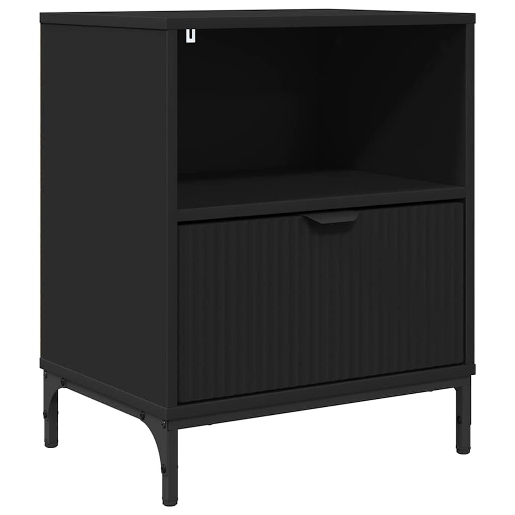 vidaXL Nachttisch mit Schubladen Schwarz 49 x 36 x 61 cm Holzwerkstoff