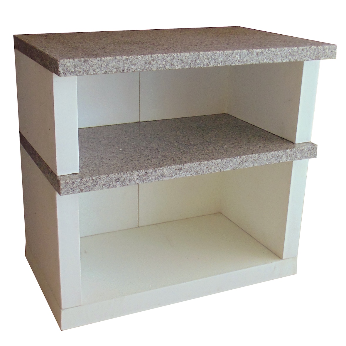 Module ARTICIMENTOS MAXI - Module en béton peint en blanc, plans de travail en pierre naturelle - 86x55x82cm