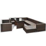 thumbnail of vidaXL 10-tlg. Garten-Lounge-Set mit Auflagen Poly Rattan Braun