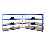 thumbnail of PROREGAL Mega Deal 3x Étagère charge lourde DINO | HxLxP 180x240x60cm | 450kg par niveau | Bleu | Lot d'étagères robustes de Garage Atelier Cave
