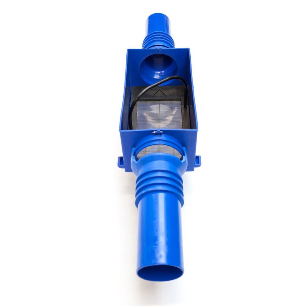 Filtre d'eau de pluie en ligne devafilter pro 110 avec anneaux d'encrage - BLEU