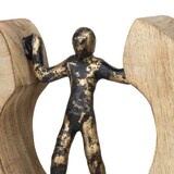 thumbnail of Dekofigur Mediator Schwarz-Gold 18,5 cm aus Mangoholz und Aluminium moderne Skulptur Symbol für Balance und Zusammenhalt handgefertigt Unikat