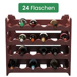 thumbnail of ARTECSIS Weinregal stapelbar Kunststoff für 24 Flaschen, stabiles Flaschenregal für Gastronomie und Lagerraum, erweiterbare Weinlagerung, Braun