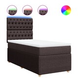 thumbnail of vidaXL Boxspringbett mit Matratze Dunkelbraun 80x200 cm Stoff