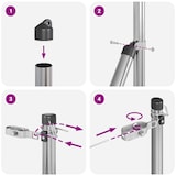 thumbnail of vidaXL Afrasteringspaal 7 pcs Zilver Staal