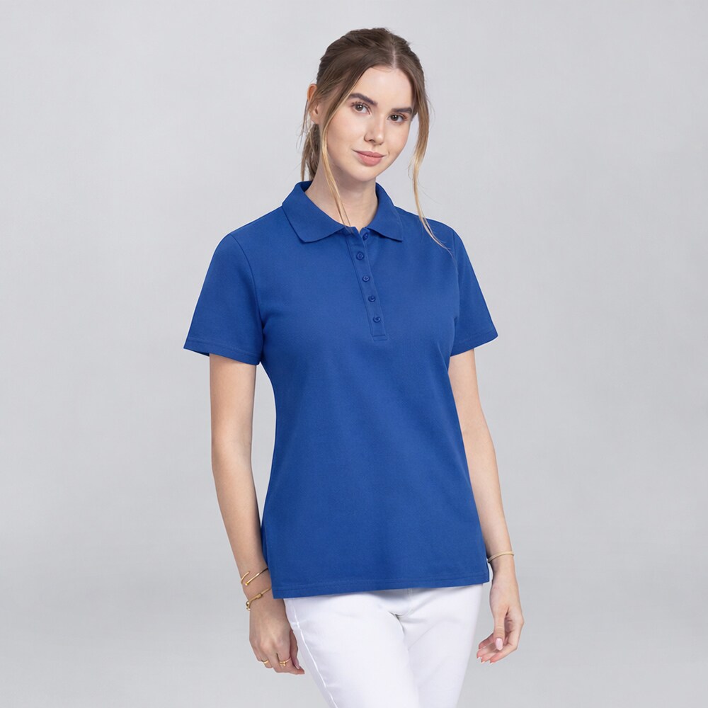Damenpoloshirt royal blue Gr. L : 96% Baumwolle 4% Elasthan 200 g/m² : royal blue : L