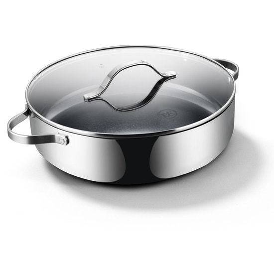 BE Living Edelstahl-Bratpfanne mit Deckel – Ø 32 cm – Sauteuse – Keramik – Induktionspfanne – PFAS-frei – Essential Series