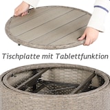 thumbnail of CASARIA® Polyrattan Sonneninsel Sonnenliege mit Faltbarem Dach Beige Grau