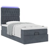thumbnail of vidaXL Ottoman-Bett mit Matratzen & LEDs Dunkelgrau 80x200 cm Samt