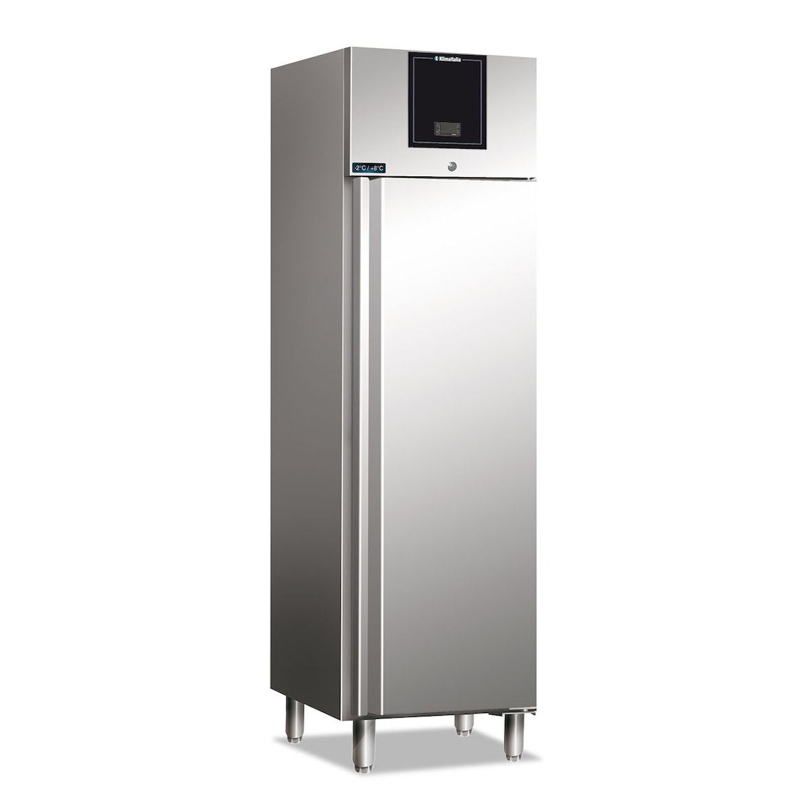 Frigorifero professionale  in acciaio inox a colonna Lt. 350. Refrigerazione ventilata. Temperatura -2°/+ 8° C. Dimensioni mm 484x735x2100h
