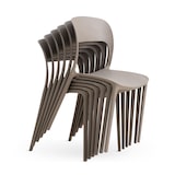 thumbnail of Lot de 4 chaises empilables en polypropylène avec fibre de verre pour jardin ou intérieur, hydrofuges et résistantes, design moderne – BARBARA – Taupe