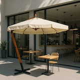 thumbnail of Ombrellone da Giardino Esterno 3x3 Palo Decentrato in Legno Telo Poliestere 210 g/mq  Top Ecru