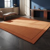 thumbnail of Wollteppich handgewebt strukturiert | 200x290cm, Florhöhe 0,9cm, Gesamthöhe 1,9cm | Terrakotta | raumgestaltend | Wohnzimmer | STOW | Kadima Design