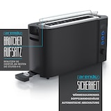 thumbnail of Arendo Automatik 2 Scheiben 1000W Langschlitz Toaster, Auftaufunktion, Wärmeisolierendes Doppelwandgehäuse, Schwarz