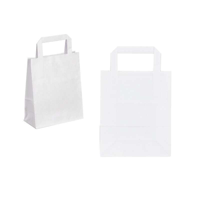 Sac cabas blanc poignées plates 32x22x24