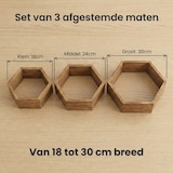 thumbnail of IvoQ Hexagon Wandplanken Hout - Set van 3 - Grenen - Zwevend Wandrek - Honingraat - Natuurlijk