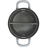 thumbnail of Mamù-Topf mit zwei Griffen und zwei Körben mit Glasdeckel ⌀ 22 cm, hergestellt in Italien aus kratzfestem, antihaftbeschichtetem Aluminium