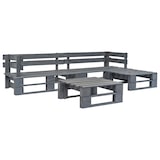 thumbnail of Set divani da giardino con pallet 4 pezzi in legno grigio per un arredo esterno elegante e resistente alle intemperie senza compromessi