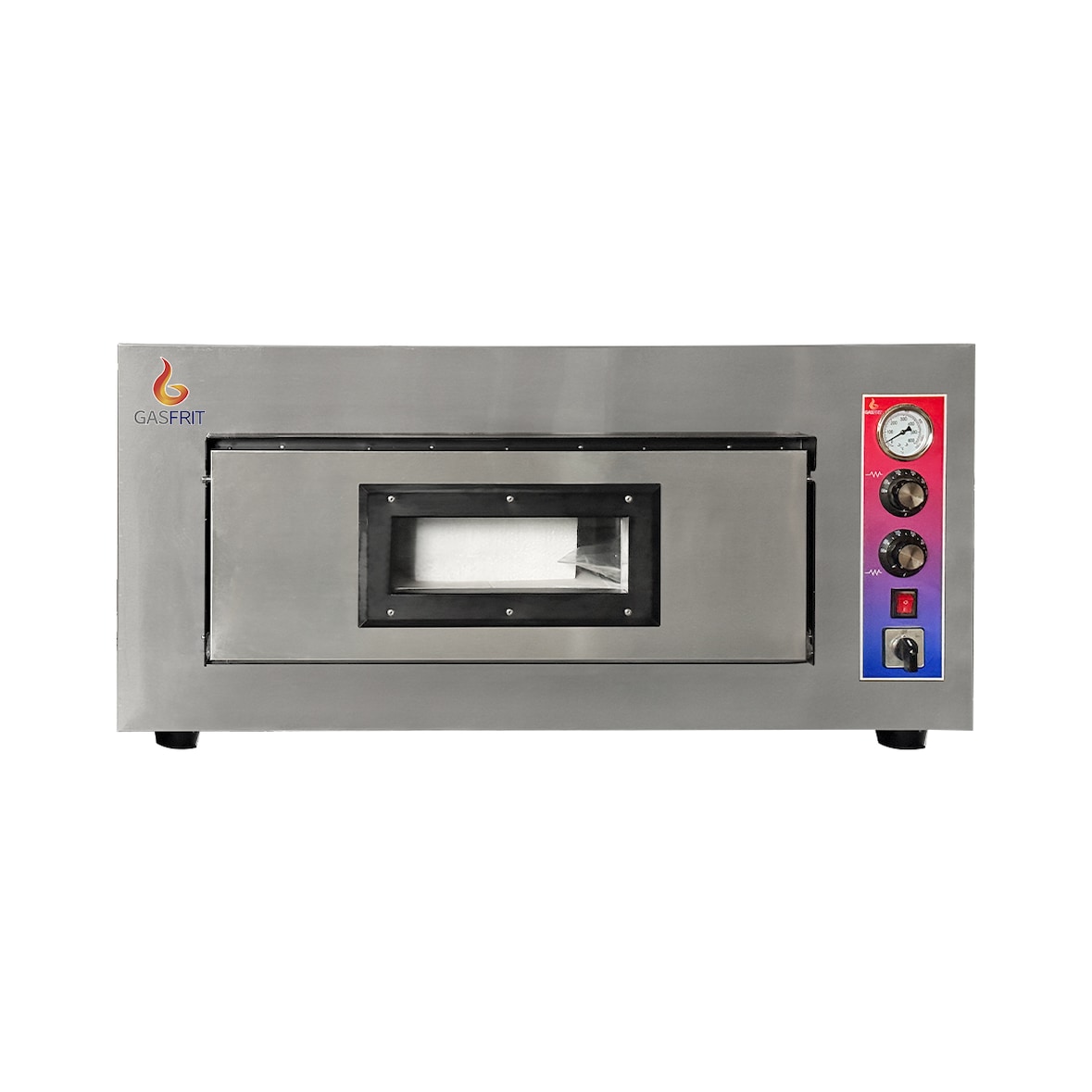 Gasfrit – Forno de Pizza Elétrico com 1 boca, 4 pizzas Ø 33 cm, com base cerâmica refratária e termostato  | Temperatura máxima 500°C – 4800 W