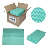 thumbnail of Grüne Welle, Universaltücher mit Textilcharakter, grün-weiß, 55 % Viskose, 45 % Polyester, ca. 50x38 cm, 100 Tücher