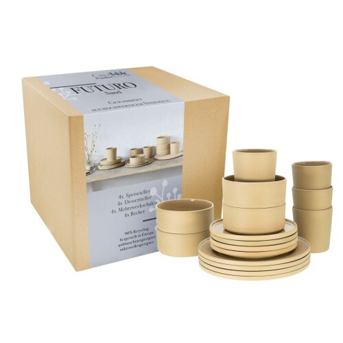 CreaTable Futuro Sand Kombiservice 16-tlg Steinzeug