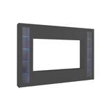 thumbnail of Dmora Wohnzimmermöbel Giuliano, Wohnzimmer-Set TV-Möbel mit 4 Türen, Mehrzweck-Wohnzimmermöbel mit Vitrine und LED-Licht, cm 260x30h180, Anthrazit