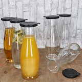 thumbnail of 6x MIA MISURA Wein-Karaffe mit Deckel schwarz 1L geeicht Glas-Krug Saft Wasser
