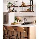 thumbnail of Mensola BAR SHELF 75 cm MARRONE con 2 Ripiani porta bicchieri e bottiglie by Yelloo