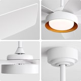 thumbnail of Deckenventilator 36x107x107 cm mit LED-Beleuchtung 22W, Fernbedienung, DC-Motor leise, 3 Lichtfarben dimmbar, Dunkelblau