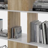 thumbnail of Estantería Librería Zeta Color Blanco/Roble 10 Huecos, para Salón o Comedor, 145 x 29 x 145 cm