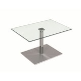 thumbnail of Vierhaus Couchtisch Platte Klarglas, stufenlos höhenverstellbar, Metallteile Chrom, Bodenplatte Schliffoptik edelstahlfarbig lackiert, rollbar