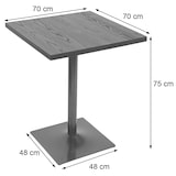 thumbnail of Mesa de bistrô HWC-H10, mesa de bar, balcão, madeira maciça de olmo gastro metálico industrial MVG 70x70cm ~ castanho claro
